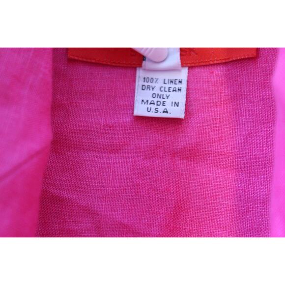 SHAMASK 100% Linen Jacket & Skirt Set Pink Size 2 3 Oversized Lagonlook Coastal - Picture 13 of 16